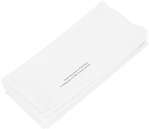 TINEASUR 5pcs White Microfiber CD Cleaning Cloth for Vinyl Records, Glasses, and Screen Cleaning – Gentle, Lint-free Wipes for Disc Maintenance and Tv Screen Care