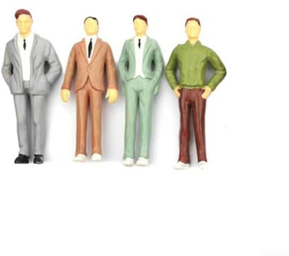 LatoYard 200 Stück Modellfiguren bemalt 1:100 und 1:150 sitzend stehend für Modelleisenbahn Landschaft für Deko Szene