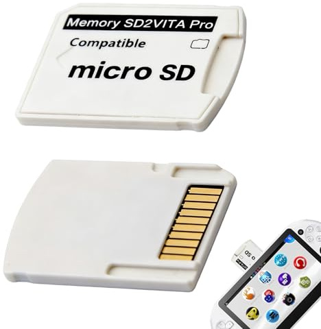 SRLWMYI Sd2vita 6.0 White Micro SD Adapter for Ps Vita Psv1000 Psv2000 System 3.65 Micro SD Card Adapter for Ps Vita PSP Psvita La Vita PSP Memory Card Ps Vita Memory Card Pack of 2