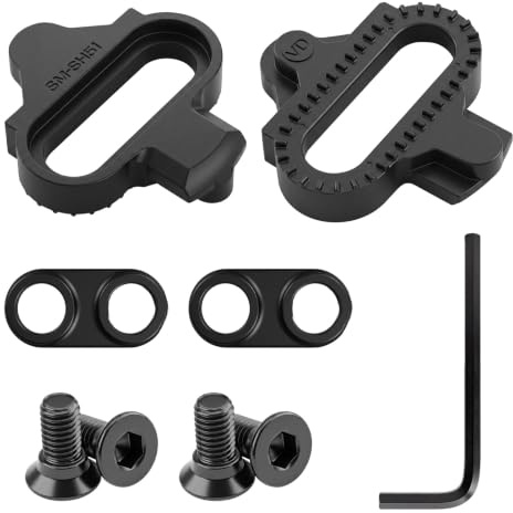 Cales Vélo pour Pédales Shimano SPD 2-Trous, Compatibles avec Shimano SPD | Accessoire Velo pour Shimano M520 M540 M8000 M8020, avec Vis et Rondelles, Kit pour VTT intérieur Cycling, Fixation à 2 Trous