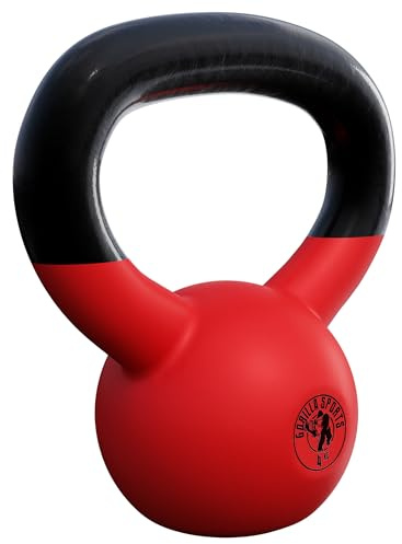 GORILLA SPORTS® Kettlebell 2–32 kg aus Gusseisen, Neopren, Set oder einzeln | Kugelhantel mit breitem Griff und flachem Standboden; bodenschonend für Home Gym, Fitness, Ganzkörper- und Krafttraining