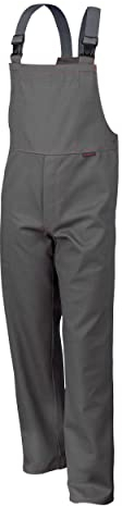 Qualitex Schweißerschutzhose Arbeits-Latzhose 370 EN470-1/531 flammhemmend - grau - Größe: 110