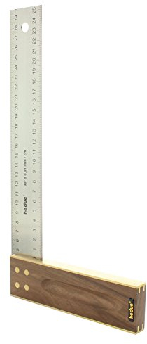 Tischlerwinkel 400 mm Nussbaum mit Edelstahlblatt 45 mm