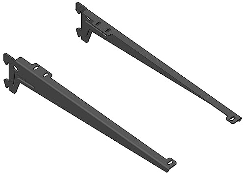 Element System Winkelträger Regalträger 1-reihig, 2 Stück, 5 Abmessungen, 3 farben, Länge 38 cm für Holzböden, Wandschiene, schwarz, 18133-00048