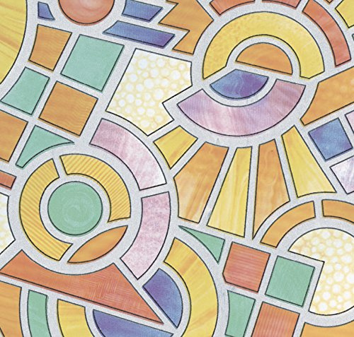 Venilia Fensterfolie Vitrodecor Nancay Glasdekorfolie Selbstklebende Spezialfolie Sichtschutz Folie, PVC, bunt, 45cm x 2m, 95µm (Stärke: 0,095 mm)