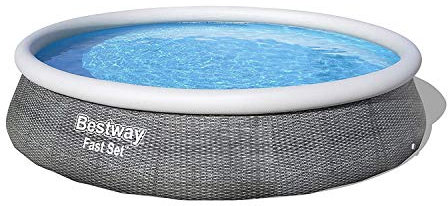 Bestway 57375E Fast 33 x 33 rotonda gonfiabile piscina fuori terra, rattan