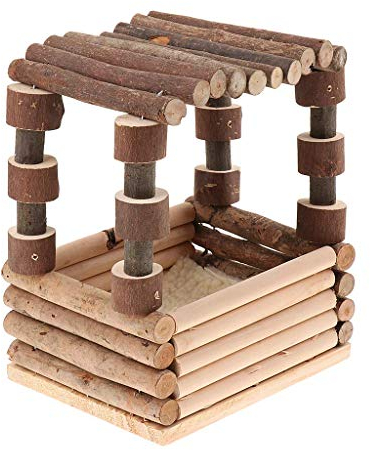 Tubayia Holz Nagerhaus Hamsterhaus Kleintierhaus mit Matte für Hamster, Ratte, Meerschweinchen, Chinchilla