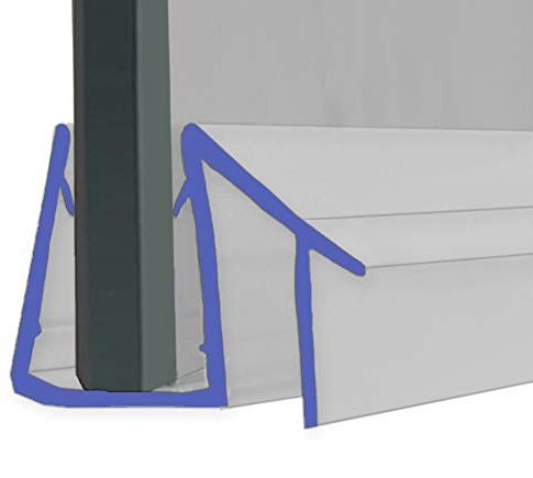 Shower Seal for Screens, Doors or Panels | Fits 4, 5 or 6mm Glass | for When There is No Gap | 80cm, 90cm, 140cm or 2m Long | SEAL074 (80cm)