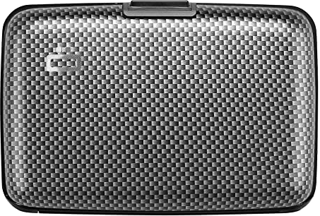 Aluminium Kartenetui Kohlenstoff Effekt, RFID Schutz vor Betrug und Entmagnetisierung, Kompakte Geldbörse, Modell Smart Case Stockholm V1