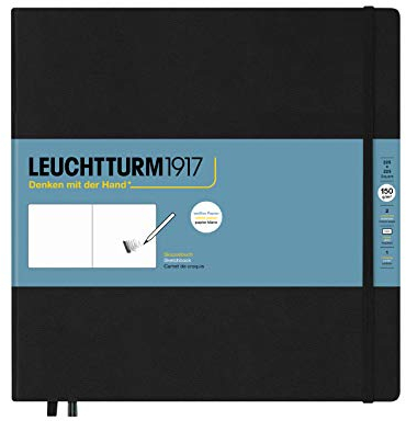 LEUCHTTURM1917 362358 Skizzenbuch Quadrat, Hardcover, 112 Seiten (150 g/m²), Schwarz