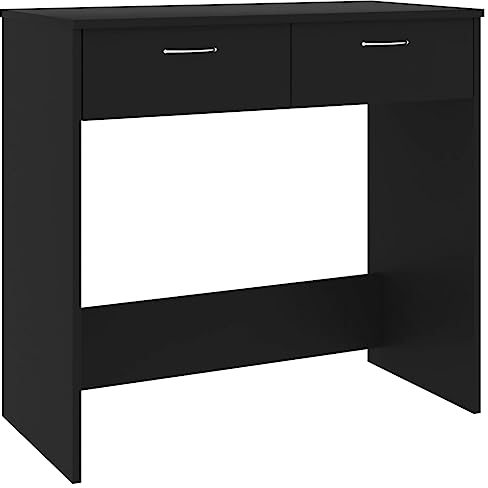 vidaXL Desk with Drawers Easy to Clean Living Room Office Furniture Corner Computer Desk Office Workstation Black 80x40x75cm Chipboard