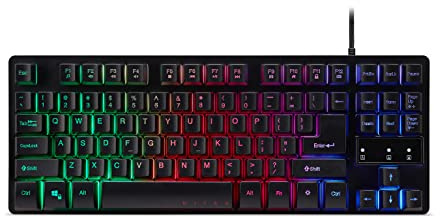 acer Nitro Tastiera TKL, Tastiera Gaming USB Retroilluminata con 3 zone, 4 livelli di luminosità, 3 modalità preimpostate, Anti-Ghosting per 19 tasti, Trasportabile, QWERTZ Layout Tedesco, Nero
