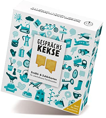 50 Fragekarten für unterhaltsame Familienzeiten – Gesprächskekse mit spannenden Fragen über Vergangenheit, Hier und Jetzt & Zukunft, Spiel als Geschenkidee für Geburtstag, Muttertag, Vatertag