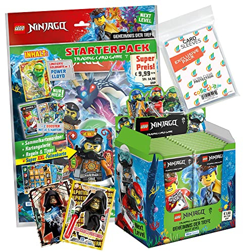 Bundle mit Blue Ocean Lego Ninjago 7 Next Level Trading Cards - 1 Starter + 1 Display (50 Booster) + Exklusive Collect-it Hüllen