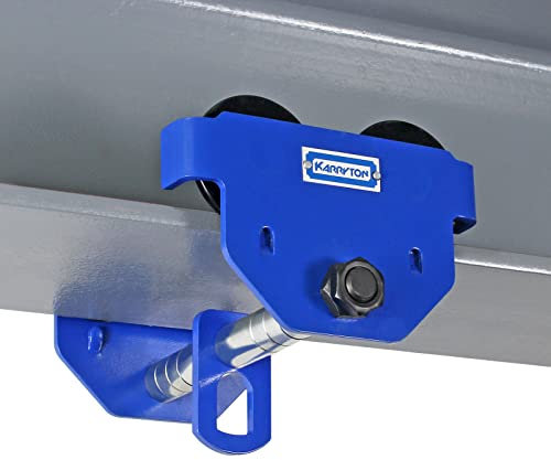 KARRYTON 0.5Ton/1100LB Beam Trolley 2.5 – 6in Adjustable Flange Width, Heavy Duty Manual Push Trolley w/Dual Track Rollers for Crane Lifts, Garage Hoists, Straight/Curved I Beams
