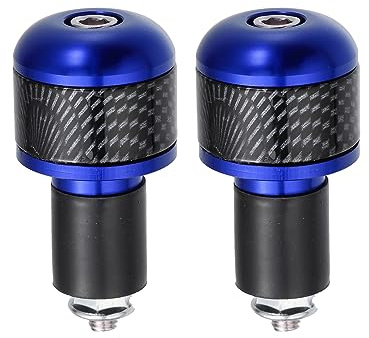 X AUTOHAUX 1 Paar Motorrad Lenkerendkappen Blau 22mm Aluminiumlegierung | Schutz, Ersatz, Sicherheit, Langlebig, Stabil, Rostbeständig, Innen-Ø 17mm, Gewinde M6x1.0, 6x3cm Größe, Brandneu