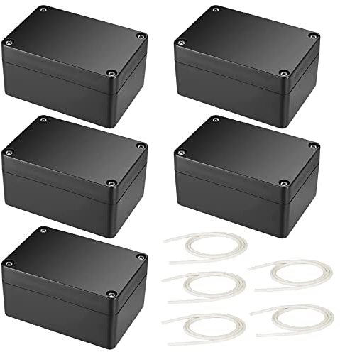 Abzweigdose Gehäuse, 5 Stück Anschlussdose, Schwarz Elektronik Gehäuse, Kunststoff Abdeckungen, für DIY Stromabzweigdose, 83 x 58 x 34 mm