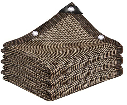 Braun Schattennetz Garten Schattierungsnetz Rechteckig Schattentuch Sonnensegel Mit Rostschutzösen, 90% UV-Schutz Sonnenschutz Sichtschutznetz Für Balkon Terrasse Garten Außenanlage(Size:6x6m)