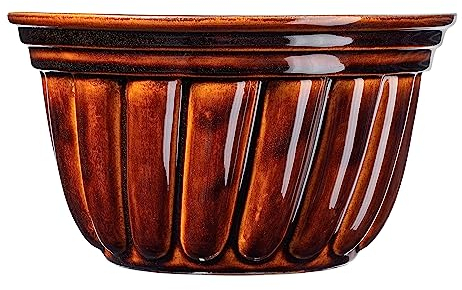 KADAX Moule à Kouglof en Grès, Moule à Gâteau Rond pour Savarin, Kougelhopf et Pudding, Parfait pour les Gâteaux Traditionnels Alsaciens (24 cm)