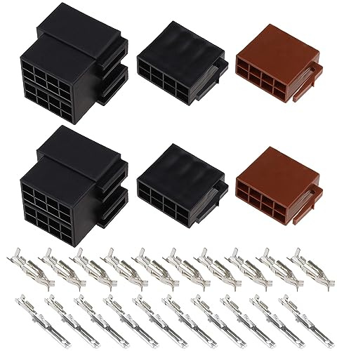 EMSea 2 Sets 16 Pin Car Audio Wiring Cable Adapter Car Stereo Radio Loom Adapter 16 Pin ISO Terminal Connector for Repairing ISO Connector