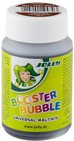 JOLLY Booster Bubble, ungiftige Universal Maltinte, Mittelbraun, zum Malen geeignet, auswaschbare Tinte, 100ml ausreichen für 40 Booster XL Nachfüllungen, für Kleinkinder ab 3 Jahren