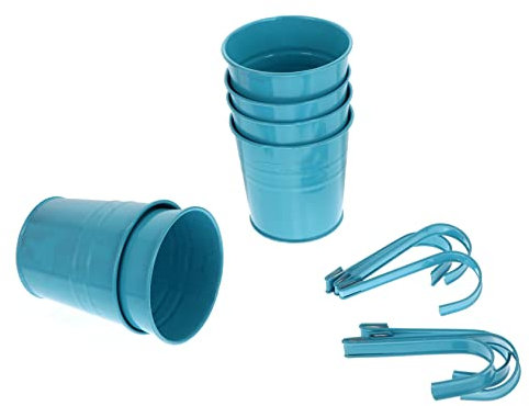ABOOFAN Hängender Blumentopf Aus Eisen Für Balkon 6 Stück Mit Abnehmbarem Haken 10,5cm x 18,5cm Entwässerungsloch Für Belüftung Blumentopf Für Garten Und Innenbereich