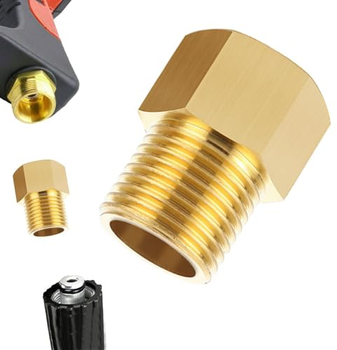 High Pressure Washer Coupler Metric M22 14mm Male to M22 14mm Female Reducer Thread Connector Internal Thread Fitting Reducing Bushing Hose Garden Water Pipe Hex Bushing Reducer Adapter 4500 PSI