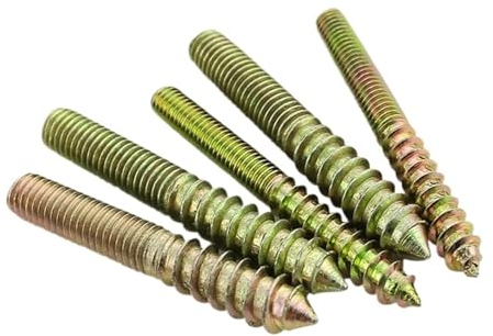 Doppelkopfschrauben, 10 Stück, M6, M8, M10, Stockschraube, Holz-Metall-Dübel, doppelseitige Möbelbefestigung, selbstschneidende Schrauben, Holzgewindebolzen (Size : M8X50)