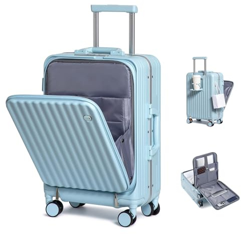 Sea choice Valise Cabine PC Bagage à Main avec Avant Poche Ordinateur Trolley Rigide Bagages avec 4 Roues Serrure TSA, 55x36x23cm, 40L