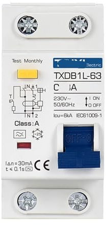 LTUNKHWP Interruttore Automatico differenziale Tipo A, 230 V CA 10 A ~ 63 A, Protezione da dispersione di sovraccarico, sgancio Magnetico Termico(32A)