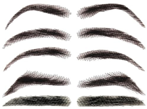 Sopracciglia finte Capelli veri, Sopracciglia finte per uomo - 1 paio di sopracciglia in capelli veri - Sopracciglia finte riutilizzabili in pizzo, estensioni delle sopracciglia traspiranti per il tru