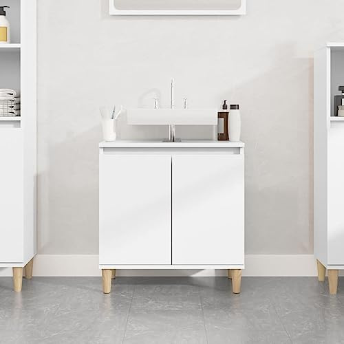 Gecheer Mobile Lavabo Bianco 58x33x60 cm in Legno Multistrato
