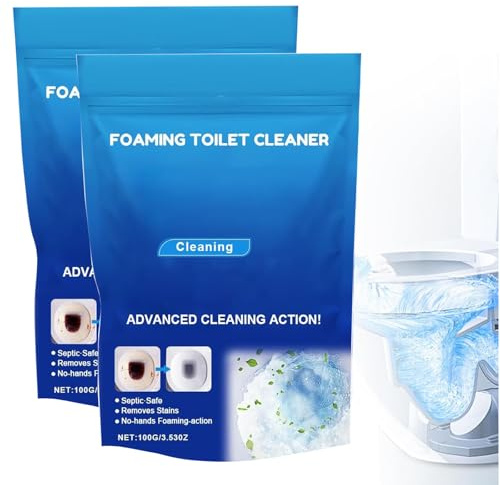 Toilet Cleaner, 2025 Upgrade Toilet Cleaner Limescale Remover, Self Activating Powder for Toilet Bowl Cleaning, Fast Acting Heavy Duty Drain Gel, Shower Drain Unblocker for All Pipes (2)