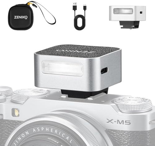 ZΕΝΙΚΟ ZF08 Camera Blitz, 6500K±200K Mini-Blitzgerät Mini Manual Flash Compatible avec Canon, Sony, Fuji, Nikon, Panasonic, Olympus