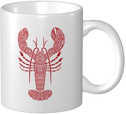 Tazas De Cerámica Langosta Tribal De Maine Tazas De Té Moderna Decorativas Tazza Di Latte, Para Bebidas Calientes, Oficina, Café, 330ml