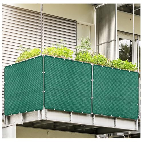 DGSFES 1mx1m Dark green Shade Netting - 90% UV Block Garden Privacy Screen Mesh with Eyelets - Heavy Duty Sun Shade Cloth for Greenhouse, Patio & Balcony Cover