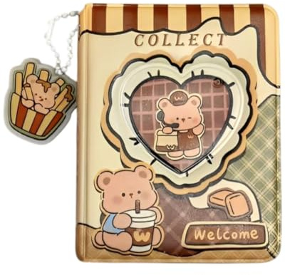 FUGLUS 1 Stück Bears Fotoalbum 11x8.4 cm 40 weiße Seiten Baby Kinder Foto Album Fotobuch