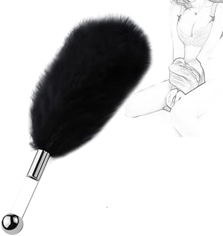 TRQOYTU Plume De Luxe Chatouilleur Fouet Sexe Érotique Flogger Amour Plume Clitoris Fouet Avec Poignée En Acrylique BDSM Bondage Fessée Slapper Paddle Flirt Chatouilleur Jouet Sexuel Pour Couples