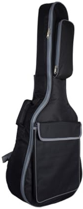 UPKOCH Gitarrentasche aus Nylon mit Doppeltem Gurtdesign und Gepolstertem Schutz für Akustikgitarre mit Rucksack und Tragegurtunterstützung in Schwarz