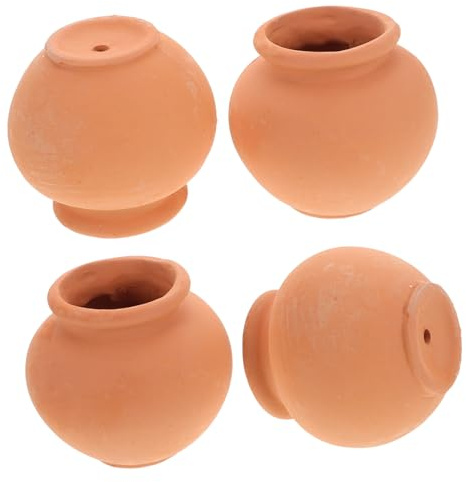 TOYANDONA 4piezas Macetas de Cerámica para Suculentas Cactus y Plantas de Interior Mini Macetas Pequeñas Redondas con Orificios de Drenaje para Jardinería y Manualidades DIY