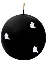 Halloween bollljus diameter 10 cm - färg svart - med vaxade strumpor - presentidé - med tygpåse - Cereria di Giorgio