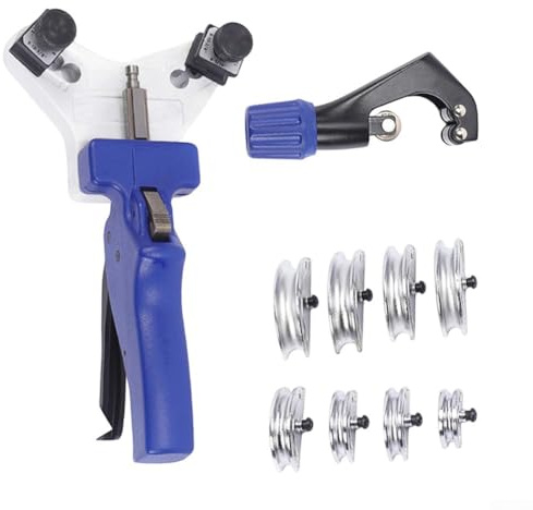 Kit di attrezzi per piegatubi a 90 gradi per tubi in rame e alluminio da 1/4 a 1/2 con taglierina e 8 opzioni di testa cilindrica per impianti idraulici