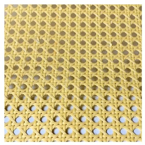 Rollo de ratán de polietileno amarillo de 40 a 55 cm de ancho para sillas, mesas, reparación de piel, tiras de bastón de ratán, ideal para proyectos de bricolaje y decoración del hogar.
