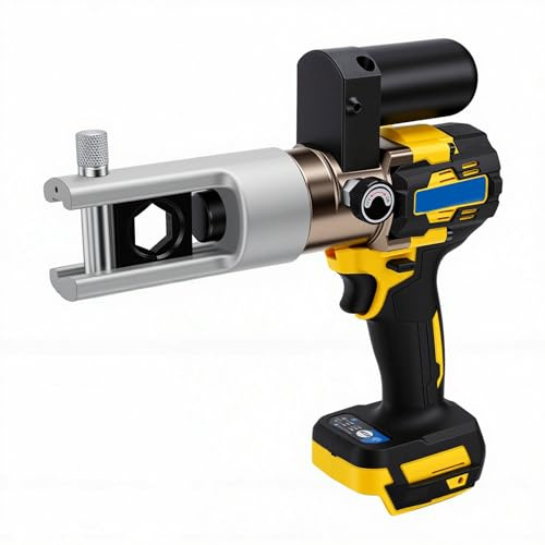 Jeffergarden Pinza Crimpatrice Idraulica Elettrica 90KN, Corsa 17mm con 12 Matrici 10-300mm² per Batteria 18V, Crimpatura Cavi Senza Fili