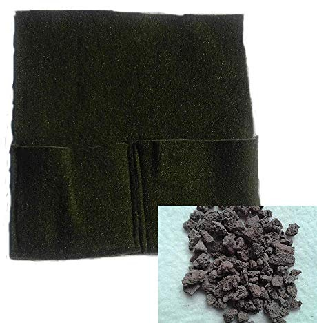 Teichbauzentrum Sankt Julian Pflanztasche f.Teichpflanzen 2er MINI + GRANULAT/Teicherde 3,2 Kg Körnung 2-8 mm Bewuchsmatte Pflanzkorb Korb