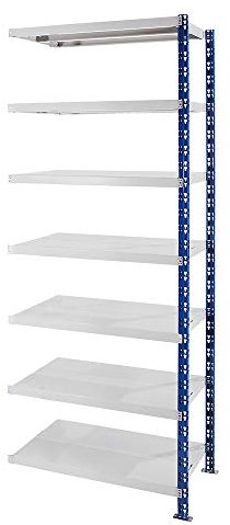 eurokraft | Universal-Steckregal | stabil | Stahlblechböden | HxBxT 2522 x 1025 x 600 mm | Anbauregal