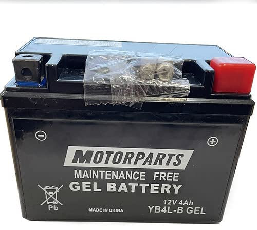 BATTERIA MOTORPARTS-MINARELLI COMPLETA A GEL SPECIFICA MOTO SCOOTER YB4L-B GEL 12V 4 AH COMPATIBILE CON MBK BOOSTER SPIRIT 50 2T 96 > 98