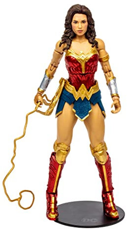 McFarlane leksaker, 18 cm DC Shazam! Wonder Woman actionfigur med 22 rörliga delar, samlarobjekt DC Shazam filmfigur med stativbas unikt samlarkort – åldrar 12+