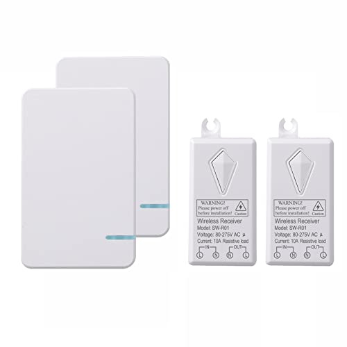 Lancoon Kit De Interruptor De Luz Inalámbrico, 80-275v Programable A Prueba De Agua Para El Hogar De Iluminación Lámparas LED De Reemplazo Antiguo Interruptor De Cadena De Tracción