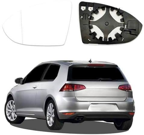 XSYKJGS Spiegelglas Golf 7 Links Beheizbar, Original mit Trägerplatte, Asphärisch Passend für Golf 7 Spiegelglas